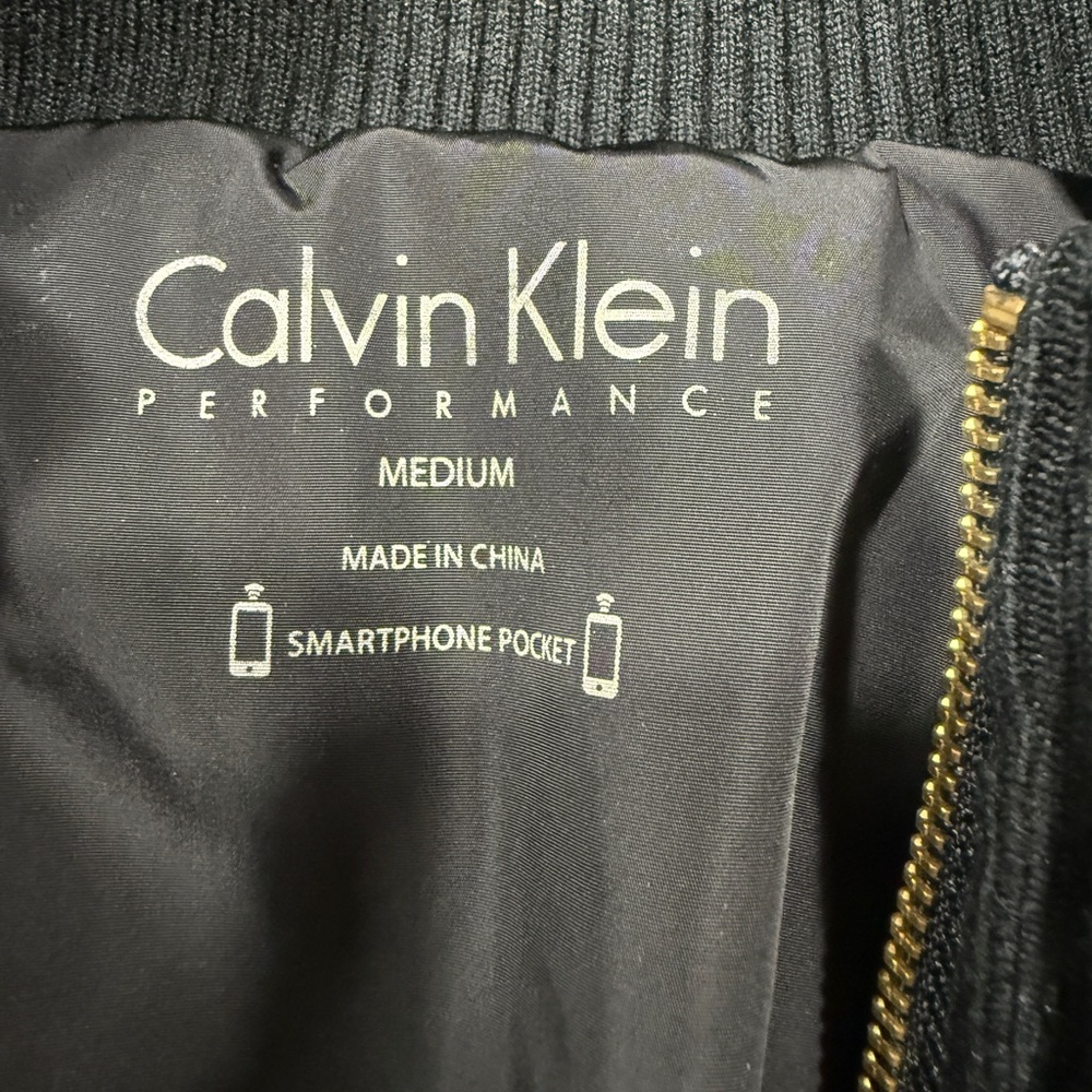 Calvin Klein Performance Black Puffer Vest Gold Zippers Size M - Picture 10 of 12